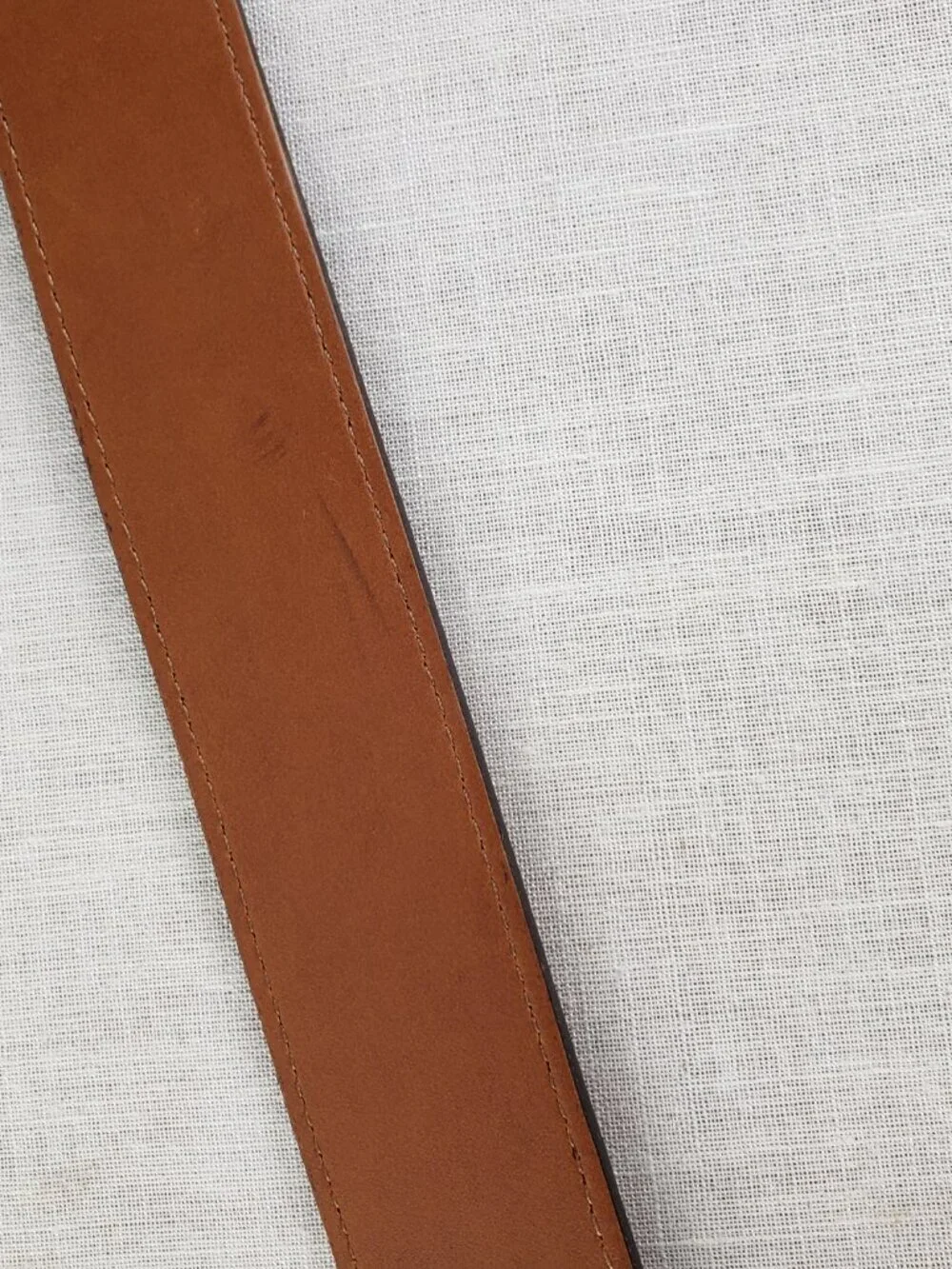 Jos A Bank Brown Leather Belt Square Leather Wrapped Buckle Mens 36